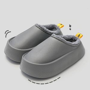 Semelle épaisse comwarm mode peluche pantoufle femme hiver farmure chaude pantoufles moelleuses couple couple extérieur maison platfprm coton chaussures 4129 s