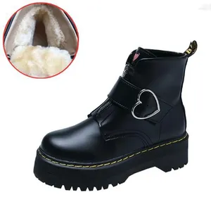 Bottes à semelles épaisses pour moto, plateforme de moto, bouton d'amour, Muffin, cheville, Bota Feminina Branca, P653 111, 121