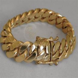 Massief 14K gouden Miami heren Cubaanse Curb Link-armband 8 zwaar 98 7 gram 12 mm287S