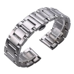 Solid 316L roestvrijstalen horlogebanden zilver 18 mm 20 mm 22 mm metalen horlogeband band horloges armband CJ191225219S