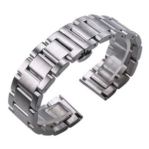 Solid 316L roestvrijstalen horlogebanden zilver 18mm 20mm 21mm 22mm 23mm 24mm metalen horlogeband band horloges armband H0915