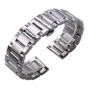 Bracelets de montre en acier inoxydable 316L solide argent 18mm 20mm 22mm Bracelet de montre en métal Bracelet de montres Bracelet CJ191225243i