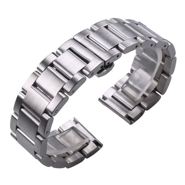 Solide 316l Bandoues de surveillance en acier inoxydable Silver 18 mm 20 mm 22 mm Metal Watch Band Strap Wrist Watches Bracelet CJ191225286G