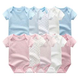 Effen 5 Stks/partij Unisex Baby Meisjes Kleding 0-12 M Baby Jongens Kleding Pasgeboren Katoen Meisjes Kleding Roupas de bebe Wit G220510