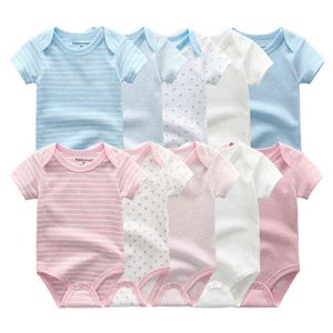 Solide 5 PCS/Lot unisexe bébé filles vêtements 0-12 M bébé garçons vêtements nouveau-né coton filles vêtements Roupas de bebe blanc G220510