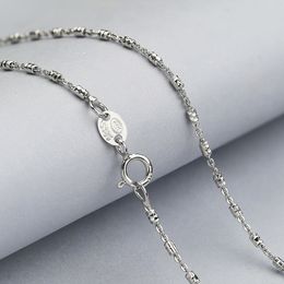 Collier chaîne en argent Sterling 925 massif, longueur 40CM/45CM, couleur or blanc, jolie chaîne en argent, bijoux dossy Q0531