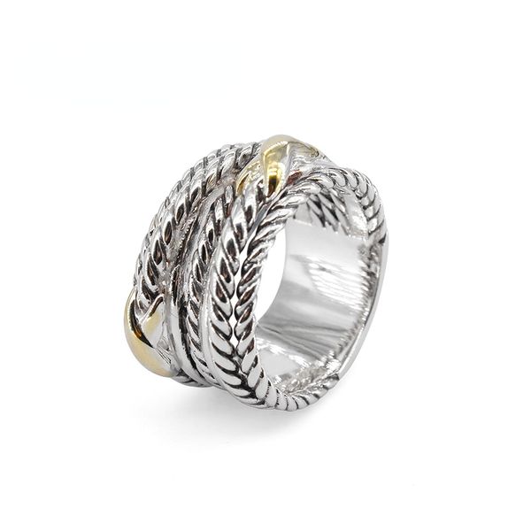 Anillos de plata de ley 925 sólida para mujer, joyería fina, pavé de diamantes cruzados, anillo doble X, regalos de Navidad para el Día de San Valentín