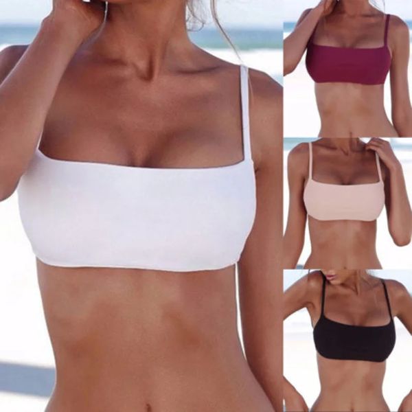 Bikini Solid Bikini Women Bandeau Bikini separa a las niñas ropa de playa solo la mejor hembra puesta de usar trajes de baño de trajes de baño