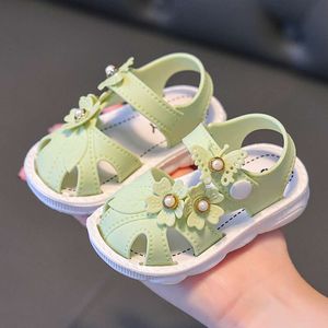 Solid Bow Children's Summer Shoes Leuk PVC Beach Non Slip voor babymeisjes Schoenen Soft Infant Kids Fashion Sandals 0-3y
