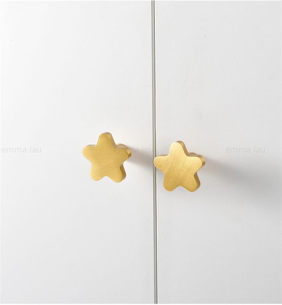 Meubles en laiton solide Handle Boutons de porte étoiles Pumpkin Cylinder des poignées pour les tiroirs de tiroir de placard de cuisine d'armoire