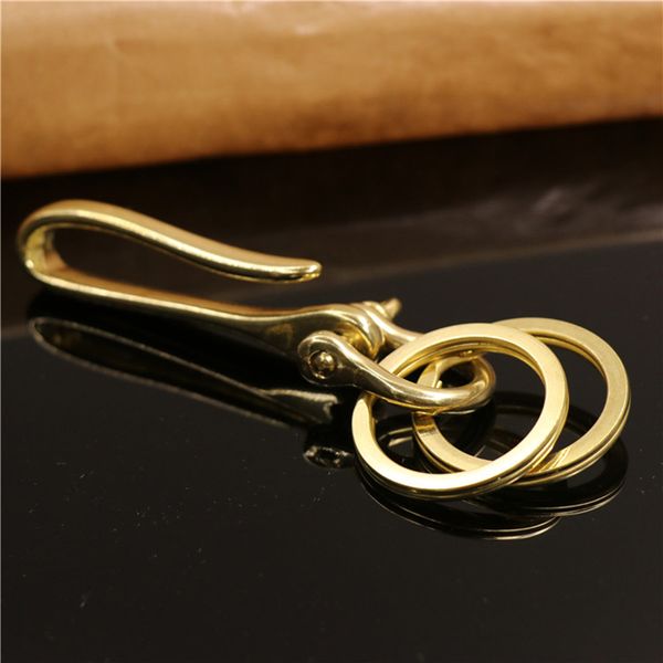 Métal de laiton massif d hackle Hook en forme de U Keychain Keychain porte-bague porte-bague Courteau de chaîne
