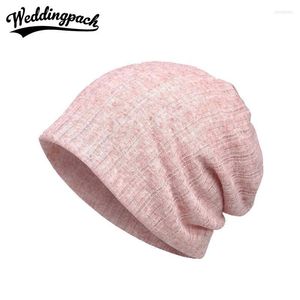 Gorros transpirables sólidos Gorros de mujer 2 usos Sombrero Bufanda Algodón de punto fino Mujer Primavera Verano Gorro Feminino Chapeu Beanie/Gorras de calavera Oliv22