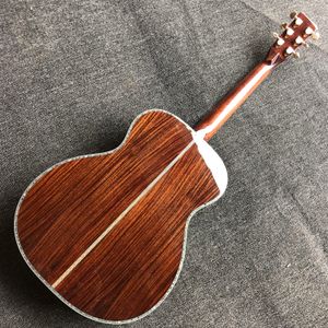 Solid Cedar Top Abalone Binding OM Akoestische Gitaar Ebony Fingerboard