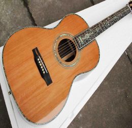 Cédar solide Top Abalone Inclay Ebony Forgard Guitar acoustique Deluxe avec pick-up Eq avec la poupée peut être un logo personnalisé4219016