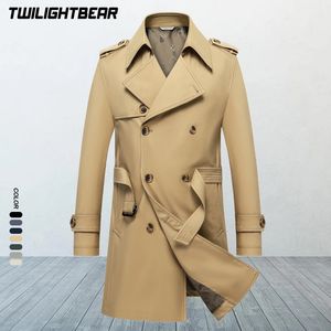 Trench coat masculin classique solide plus taille de vent de haute qualité Business Casual Wind Coat Men Vêtements M-8XL BF7987 231227