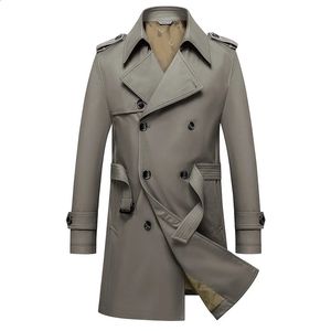 Solide classique hommes Trench manteau grande taille coupe-vent haute qualité affaires décontracté vent manteau hommes vêtements M8XL BF7987 240118