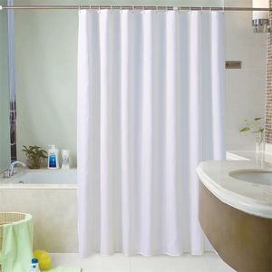 Vaste kleur badgordijn wit eenvoudige douchegordijnen hoogwaardige waterdichte comfortabel comfortabel voor badkamer met 12 stks plastic haken 240407