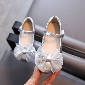 chaussures en cuir pour enfants arc de couleur unie robe de princesse mignonne chaussures de soirée design de mode fille 1-3 ans enfant en bas âge princesse chaussures en cuir