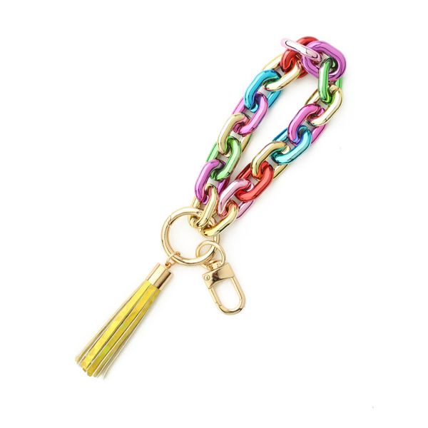 Bracelet couleur unie porte-clés fête créative chaîne en plastique porte-clés Style européen voiture porte-clés décor nouveauté cadeau