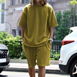 Solid Color Clothing 2024 Grote casual set losse korte mouwen heren T Summer Shorts M515 52