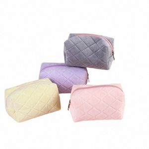 vaste kleur schattige bontmake -uptas voor vrouwen rits grote cosmetische tas reizen make -up toilettas tas vleugel pouch 1 pc j26w#
