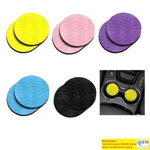 Couleur unie Conception Absorbant ROND Tissu Feutre Néoprène Sous-verres De Voiture Tapis De Coupe De Voiture pour Boissons 5 couleurs en stock