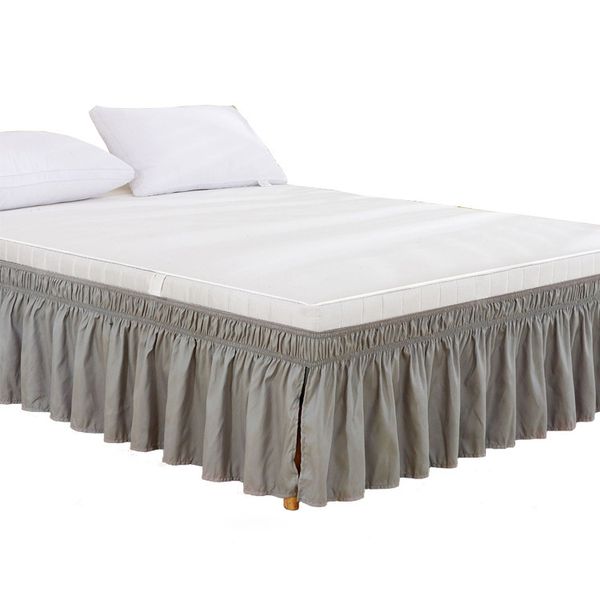 Color sólido Faleta de cama de cama elástica Al por mayor al por mayor de comercio exterior Simple Falda de cama de cama simple Ruffles