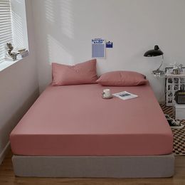 Effen kleur hoeslaken met elastische band Bed Queen size matrashoes Huidvriendelijk Hoge kwaliteit Pasvorm 240306