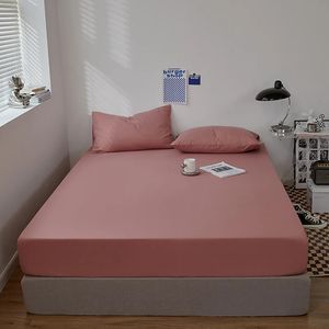 Drap-housse de couleur unie avec bande élastique, housse de matelas Queen Size, respectueux de la peau, haute qualité, 240306