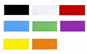 Bandera de color sólido Negro Blanco Rojo Azul Verde Púrpura Amarillo Naranja Venta directa al por menor Fábrica entera 3x5 pies 90x150 cm Banner de poliéster 1632309