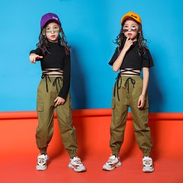 Ropa de baile de jazz de color sólido ropa de baile de jazz de hiphop para niños