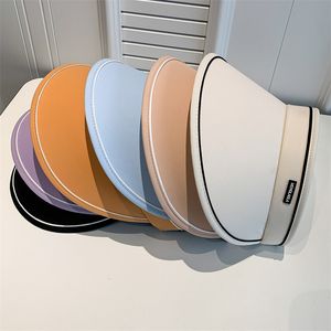 Casquette de soleil de golf de couleur unie pour les femmes grand bord Uv crème solaire visière chapeau femme été visière chapeau de soleil en gros