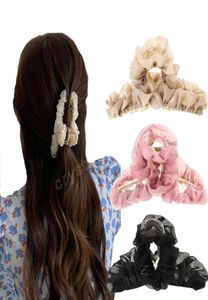 Pinces à cheveux de couleur unie pour femmes, pince à griffe Simple, grande dentelle 12cm, pinces à cheveux géométriques pour filles, accessoires pour cheveux 6094969