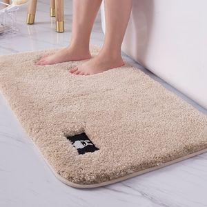 Tapis de sol absorbant de porte de toilette de salle de bains de cheveux de couleur unie tapis de sol antidérapant de chambre à coucher tapis de bain tapis de cuisine de salle de bains