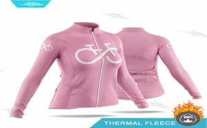 Couleur unie dame hiver cyclisme maillot femmes à manches longues thermique polaire uniforme Ropa Ciclismo Mujer personnalisé femme vêtements de sport7675060