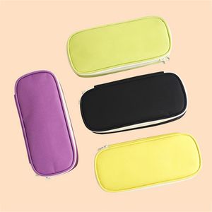 Estuche para bolígrafos multifunción de gran capacidad de color sólido Bolsas para lápices Tela Oxford Bolsa de almacenamiento de papelería plegable Organizador Caja Bolsa Logotipo personalizable HY0046