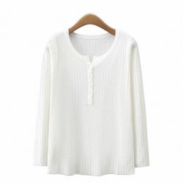 Pulls en coton mercerisé de couleur unie pour femmes, grande taille, automne hiver, vêtements décontractés, manches Lg, pulls tricotés x0c1 #