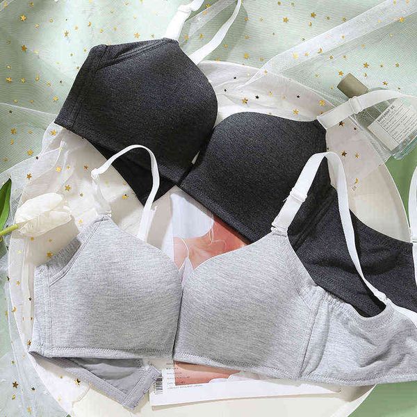 Couleur unie sans anneau en acier soutien-gorge doux confortable fille sous-vêtements Simplected Tube Top anti-sommeil poitrine Wrap respirant L220726