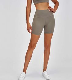 Solide kleur naakt yoga shorts hoge taille heup strakke elastische training damesbroeken hardlopen fitness sport workout leggings6a