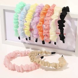 Color sólido Organa Diadema para mujeres Pleats Pleats Hair Hoop Wash Face Band Fashion Accesorios para el cabello