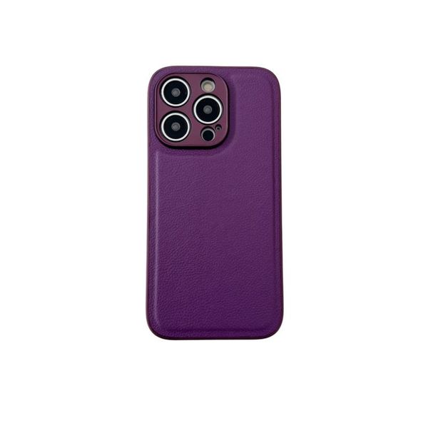 Étui de téléphone de couleur unie iPhone 15 plus 13 12 14 11 Pro Max 15 Promax en cuir amorti