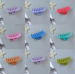 Pinces en plastique de couleur unie mode grandes pinces à mâchoires queue de cheval pince à griffes antidérapante simplicité polyvalentZZ