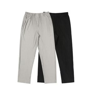Pantalones de plisse de color sólido de color sólido