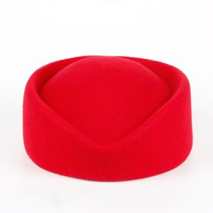 Couleur unie rouge Rose hôtesse de l'air chapeau laine de haute qualité 100% femmes béret casquette chapeaux nouveau Style bérets les plus vendus casquettes