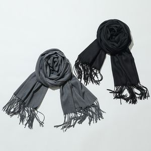 Solid Color Scarf Damesvergadering Cashmere-achtige geschenk sjaal Nieuwe All-matching Tassel Warme sjaal