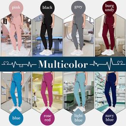 Solid Color Scrubs broek voor vrouwen Pet Hospital Doctor Work Bottoms Scrubs Chirurgische joggers broek Groothandel medische accessoires