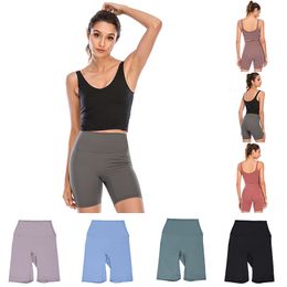 Solide kleuren shorts yogabroek vrouwen strakke passende leggings workout sportschool dragen sport elastische fitness dame korte legging hoogwaardige hoogwaardige