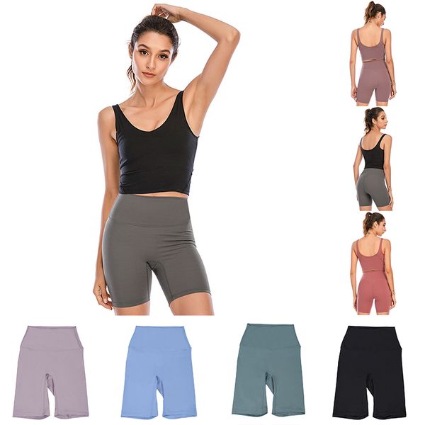 Pantalons de yoga shorts de couleur unie