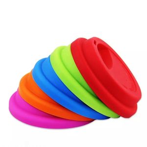 Couvercle de tasse en silicone de couleur unie 9,5 cm Anti-poussière Déversement Variété de tasses à lait universelles pour café et lait Couvercles d'étanchéité 12 couleurs