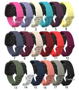 Bracelet de montre de remplacement en silicone de couleur unie pour Fitbit Versa 3 Fitbit Sense Smart Watch Bracelet à boucle solo réglable who6963061